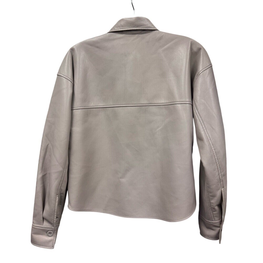 BABATON Women's Opal Grey Faux Leather NWT Button Down Shirt Jacket XXS - Picture 6 of 7